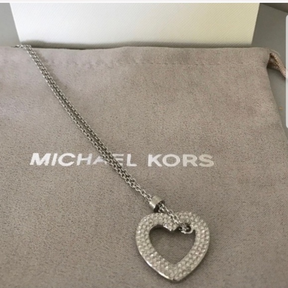 NWT authentic MK silver tone heart pendant - Picture 3 of 5
